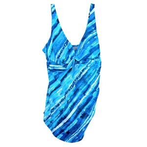 Kim Gravel x Swimsuits For All Sarong One-Piece Swimsuit Seaside Stripe Size 14